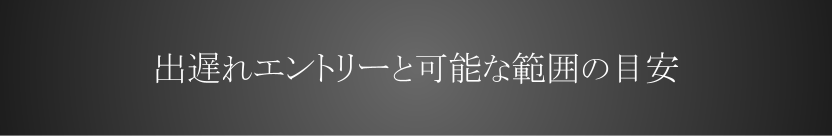 補足、出遅れてエントリー