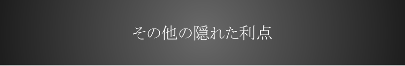 その他の隠れた利点